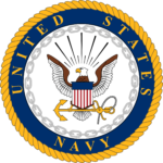 United States Navy emblem with eagle and anchor..